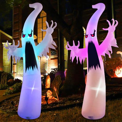 The Holiday Aisle® Halloween Inflatable Outdoor Colorful Blow Up Ghost Inflatable And Reviews