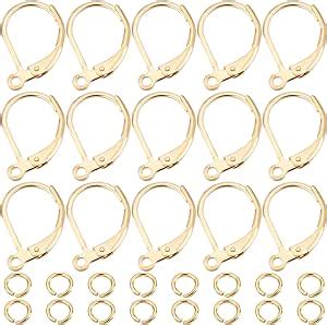 Amazon Beebeecraft Box Pcs Leverback Earring Findings K Gold