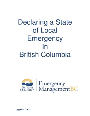 Fillable Online Guidelines For Declaring State Of Local Emergency