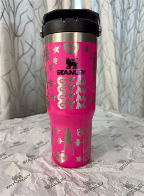 Stanley Hot Pink Flipstraw Cute Custom Laser Engraved Authentic Stanley 30oz 30 Oz Gift For Her