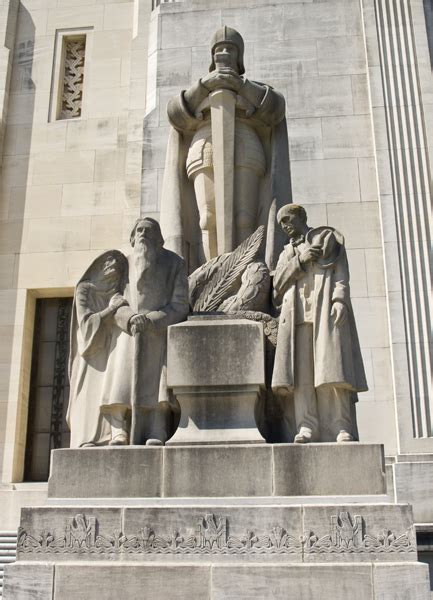 Right Exterior Sculpture at the Louisiana State Capitol - 64 Parishes