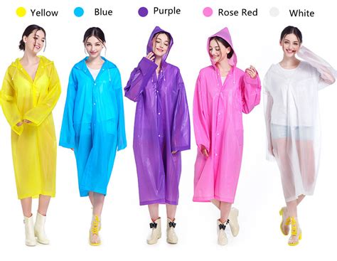 Fashion New Arrival Eco Friendly Biodegradable PEVA Raincoat Multi