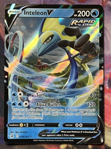 Pokémon TCG Inteleon V Fusion Strike 078 264 Holo Ultra Black Star Rare