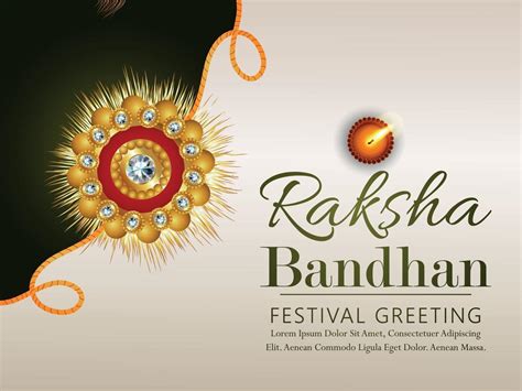 Happy Raksha Bandhan Indian Festival Celebration Greeting Card With