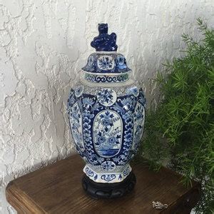 S Old Delft Ginger Jar Vase Delfts Blauw Chinois Etsy Canada