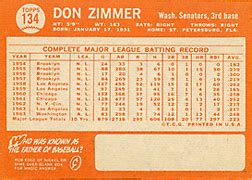 Don Zimmer Baseball Cards 1950s 1960s