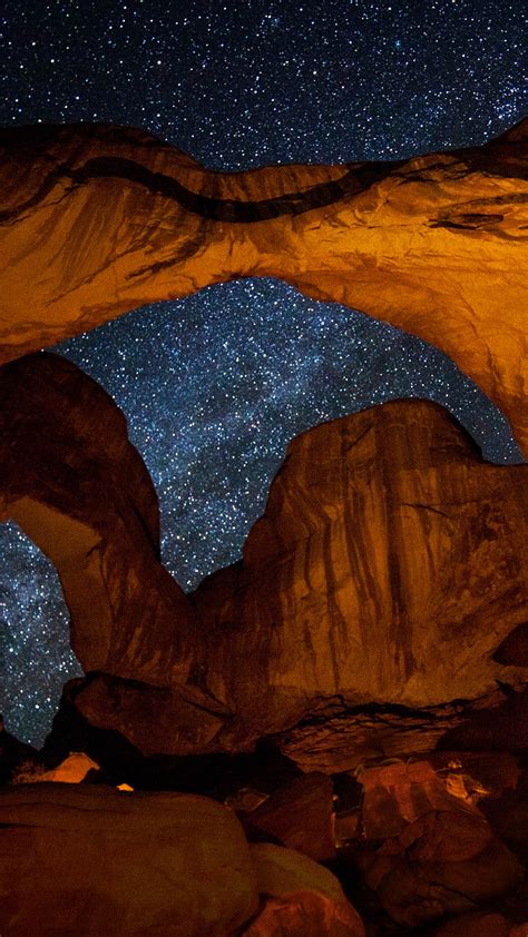 Arches National Parks Double Arches Offer Pretty Unique Views Of The Sky Moab Utah Usa