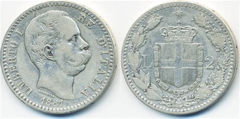 Italien Italy 2 Lire 1881 R Umberto I 1878 1900 fast sehr schön