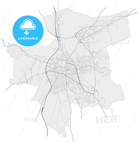 Kumanovo, North Macedonia, high resolution vector map - HEBSTREITS