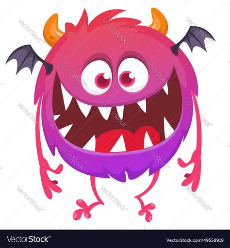 Cartoon Funny Monster Icon Halloween Design Vector Image