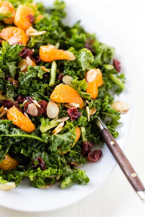 Autumn Kale Salad With Mandarin Orange Vinaigrette A Zesty Bite