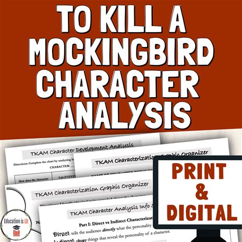 To Kill A Mockingbird Character Analysis Worksheets Education Is Lit