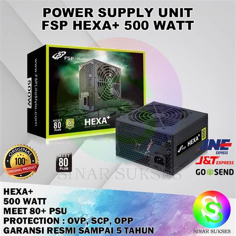 Jual Power Supply Unit Fsp Hexa Plus Hexa Watt Murah Shopee