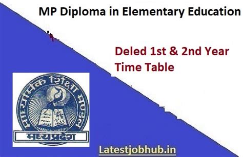 Mp Deled Time Table 2023 1st And 2nd Year Exam Date Released