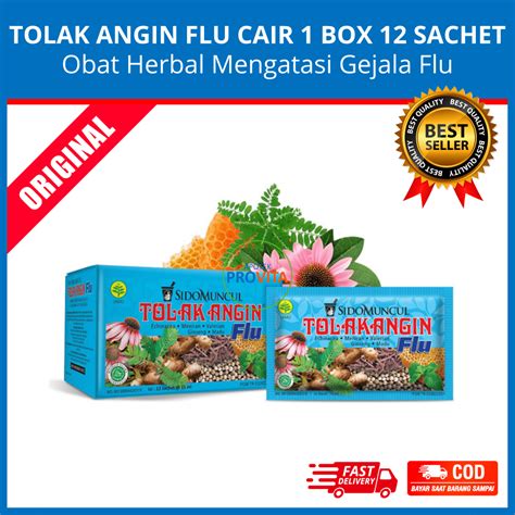 Jual TOLAK ANGIN FLU CAIR 1 BOX ISI 12 SACHET Mengobati Flu Dan