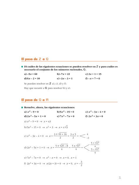 Matematicas Resueltos Soluciones Numeros Reales