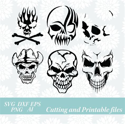 Skull Svgskull Decor Svg Files Skull Png Svg Files For Cricut