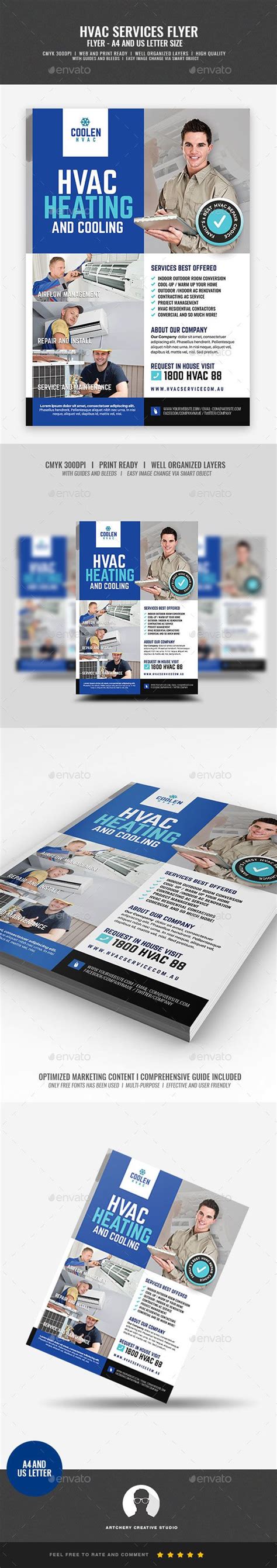 Heating And Cooling Service Company Flyer Flyer Design Templates