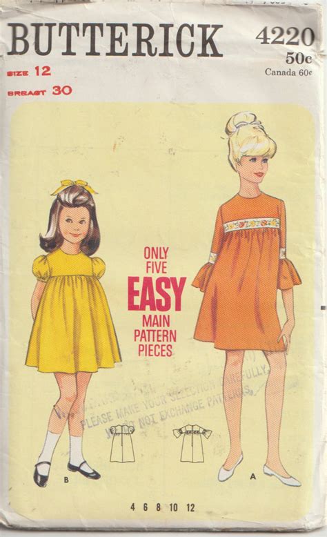 Butterick Sewing Pattern 4220 Original Etsy