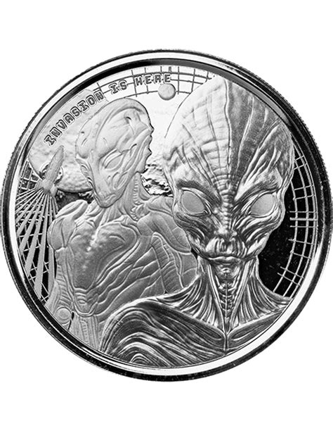 ALIEN Invasion Is Here 1 Oz Silbermünze 20 Cedis Ghana 2023