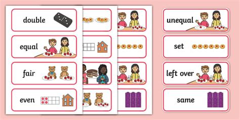 👉 Eyfs Maths Word Cards White Rose Maths Sharing And Grouping