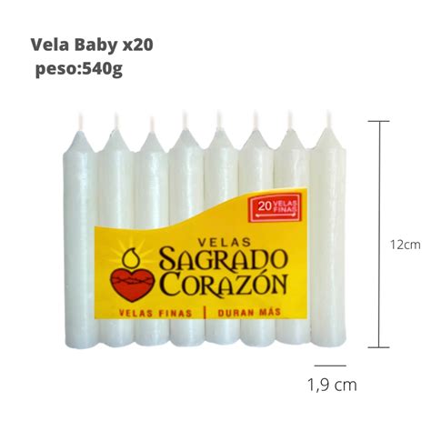 Vela Baby Blanca X Velas Sagrado Coraz N Cerer A Sagrado Coraz N