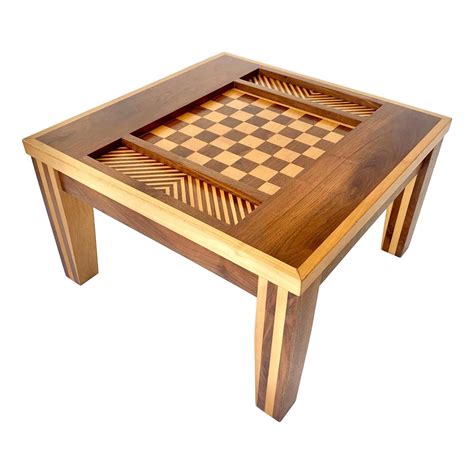 Handmade Walnut Chess Table At 1stdibs Chess Table Design Chess