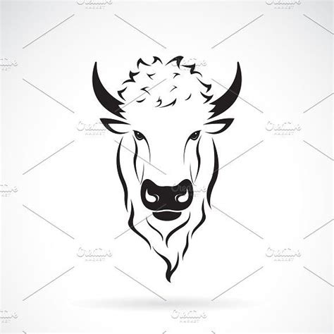 Vector Of A Buffalo Bison Head Laser Cut Wood Crafts Native