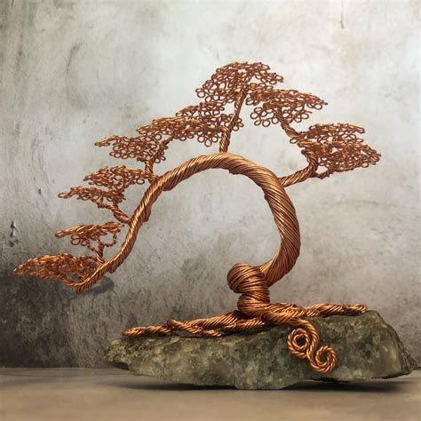 Wire Tree Sculpture Wire Bonsai Tree Metal Bonsai Handmade Wire Tree