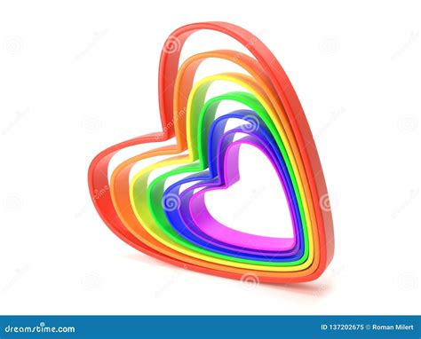 Rainbow Color Hearts Stock Illustration Illustration Of Shape 137202675