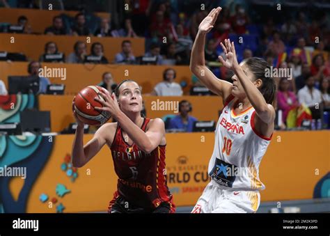 Belgian Cats Antonia Delaere And Spains Marta Xargay Fight For The Ball