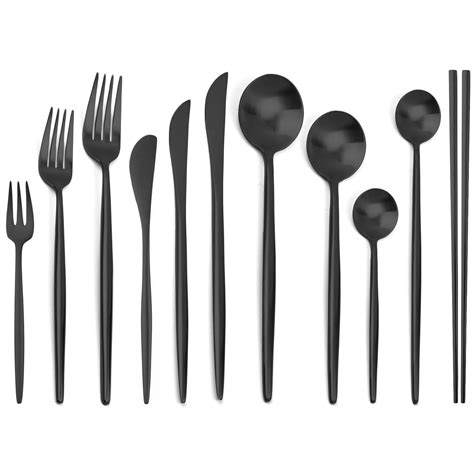 Black Cutlery Set Stainless Steel Tableware Stainless Steel