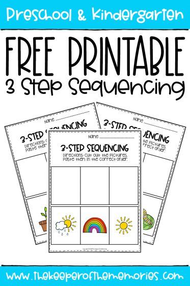 3 Step Sequencing Pictures Printable Free Pdf The Keeper Of The Memories