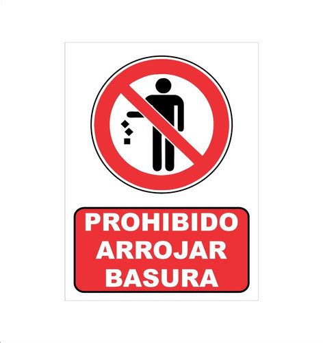 Cartel Chapa Prohibido Arrojar Basura X Residuos En Venta En