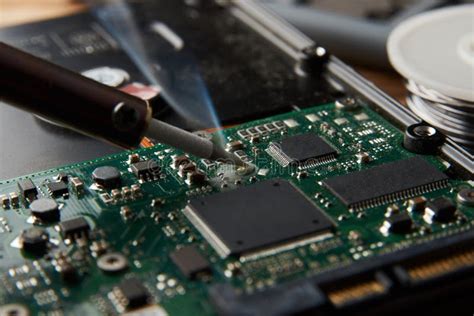 Closeup of Soldering of Electronic Circuit Board Stock Photo - Image of electrician, resistor ...