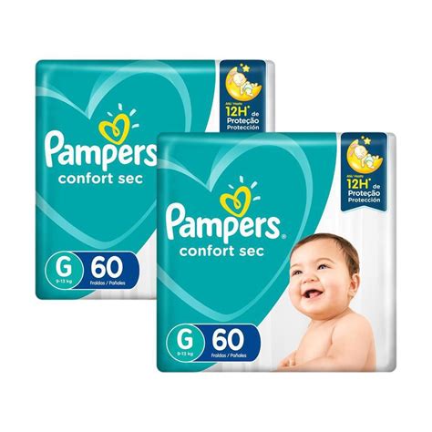 Kit Fralda Pampers Confort Sec Super Tamanho G 120 Tiras Produtos Infantil Bebês Magazine