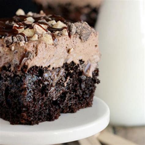 Sinful Triple Chocolate Poke Cake Cake Recipes Chocolate Cake Recipe Poke Cake