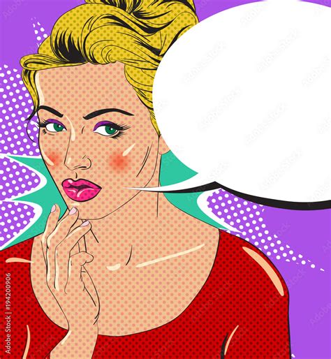 Sexy Blonde Girl Character In Style Of Vintage Comic Books Vector Illustration Stock Vector