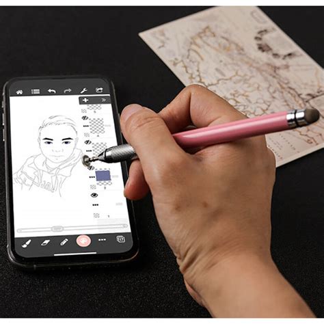 Stylus Pen Techsuit Universal Android Ios Aluminiu Roz Jc Emag Ro