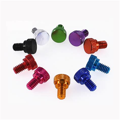 Colourful Thumb Screw UNC 1 4 20 3 8 5 8 1 2 Aluminum Alloy Flat Head