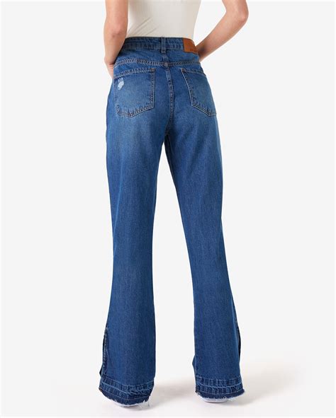 Riachuelo Calça jeans feminina bootcut cintura alta denim médio