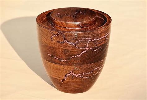 Rosewood Fractal Burned Decorative Urn Funeral Urn Pet Loss Urn