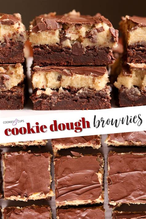 Cookie Dough Brownies Recipe - Cookies and Cups