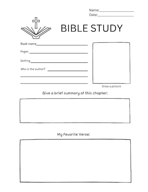 Bible Study Worksheet Kids Teens Etsy