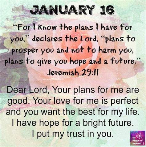 January 16 Jeremiah 2911 Daily Scripture Daily Devotional Bible