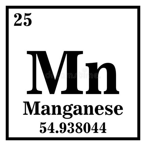 Periodic Table Element Manganese Icon Stock Illustration