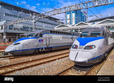 Busan,South Korea 1/18/2020 Korail Korea High Speed Rail KTX Trains in ...