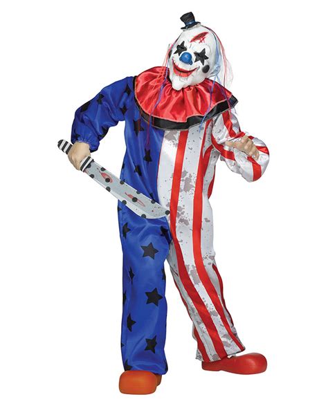 Horror circus clown costume with mask for Halloween | horror-shop.com