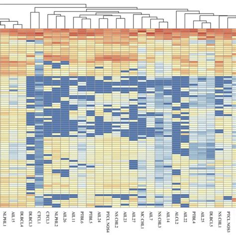 Heatmap Of Ebv Gene Expression For The Angioimmunoblastic T Cell