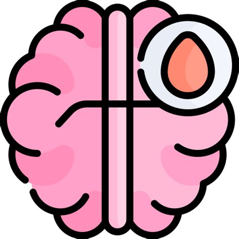 Icono De Cerebral Kawaii Lineal Color